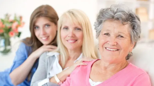 Three generations of women