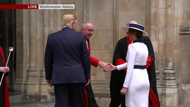 Donald arrives at Westminster Abbey