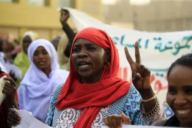 Woman protesting