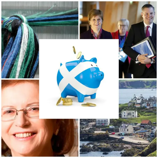 Dame Susan Rice, Derek Mackay and Nicola Sturgeon, Dumfries and textiles