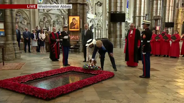 Donald Trump lays wreath at tomb of the unknown soldier