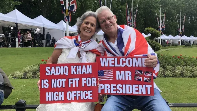 Tony and Jennifer Holdcroft, from Stoke, were unimpressed with Mayor of London Sadiq Khan's criticism of Mr Trump