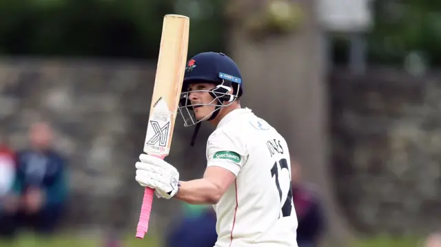 Lancashire's Rob Jones became the first batman to hit a first-class half-century at Sedbergh School