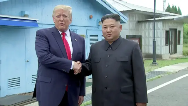 Trump and Kim at DMZ