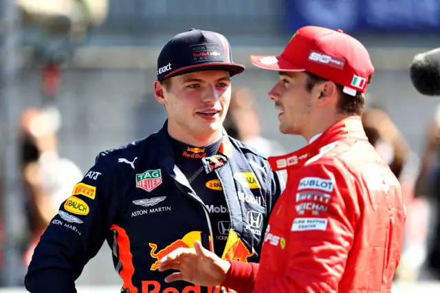 Max Verstappen and Charles Leclerc