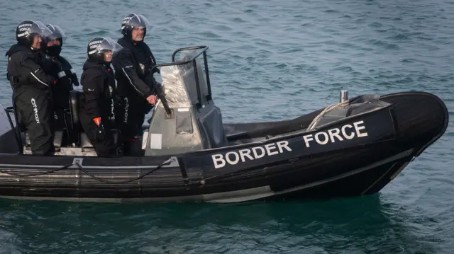 A Border Force RIB on patrol in Dover Harbour