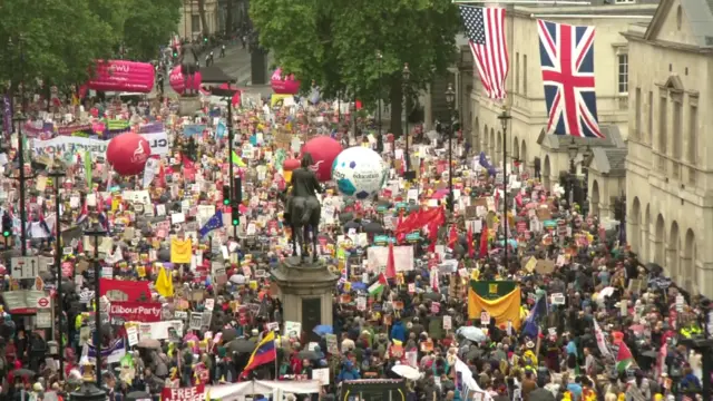 Protesters on Whitehall