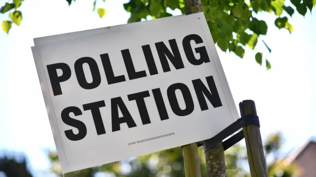 Polling station sign