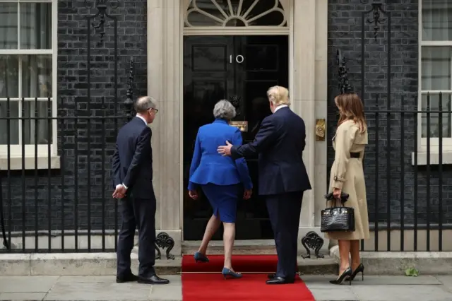 Theresa May, Philip May, Donald Trump, Melania Trump