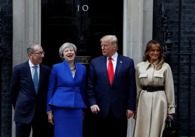 Theresa May, Philip May, Donald Trump, Melania Trump