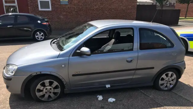 A car seized by police in Hull