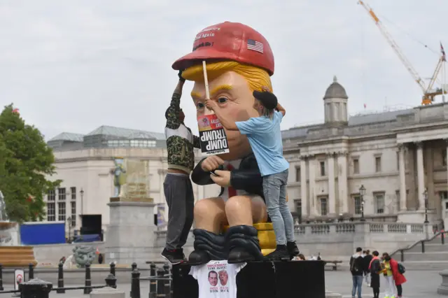 Protesters in Trafalgar Square