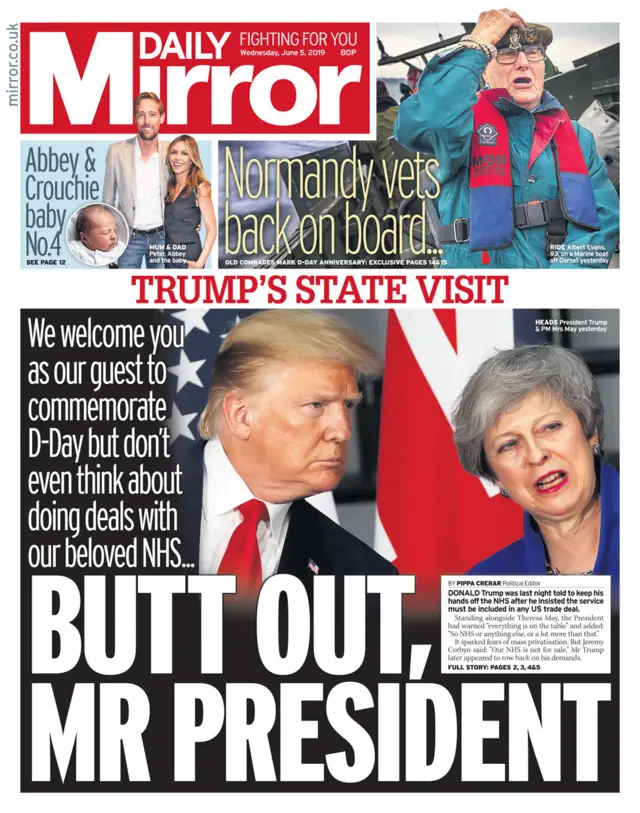 Daily Mirror front page