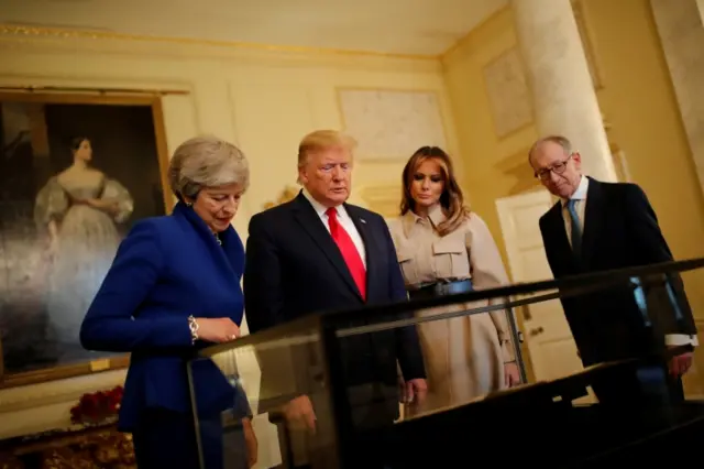 Theresa May, Donald Trump, Melania Trump and Philip May