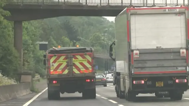 Lorries near Newport