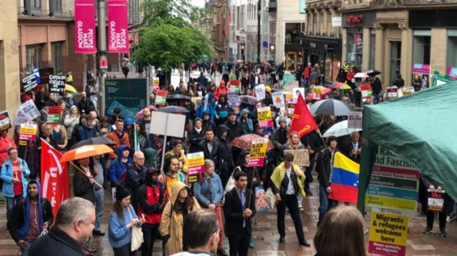 Protesters in Glasgow