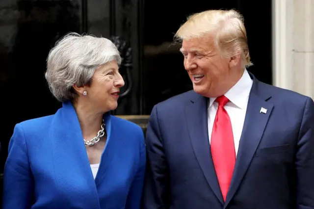 Theresa May and Donald Trump