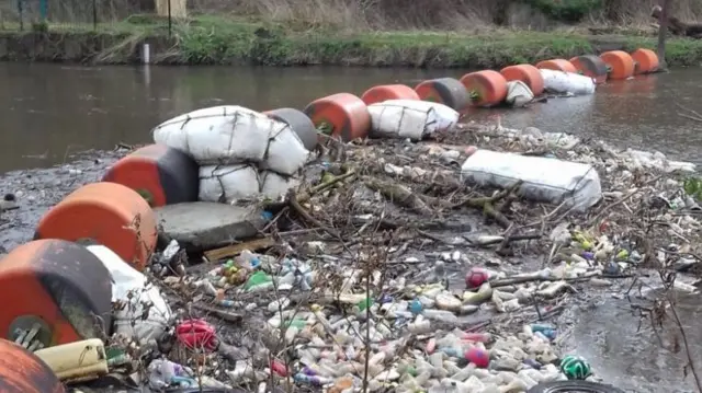 Plastic in a canal