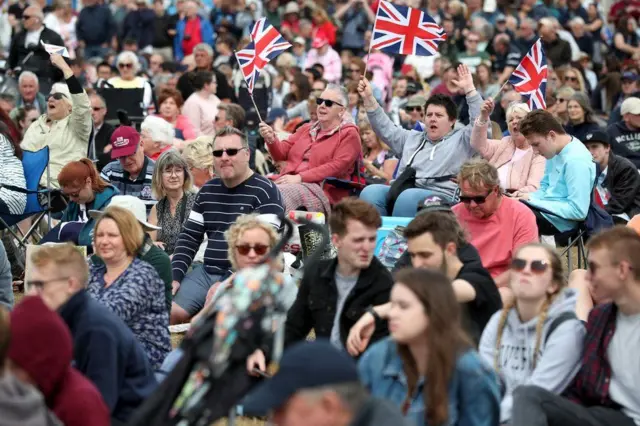 Crowds gather for the ceremony