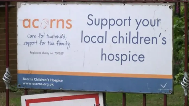 Sign for Acorns hospice