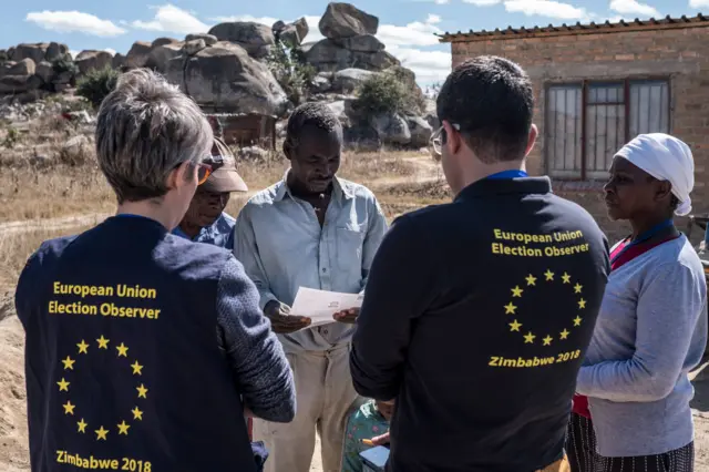 EU election observers meeting Zimbabweans