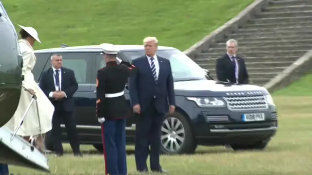 Trump arrives in Portsmouth