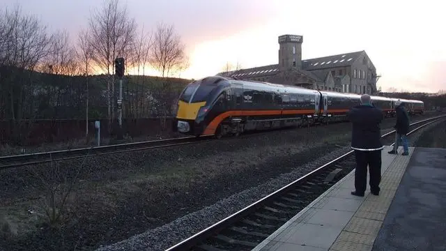 Grand Central train passes Mirfield