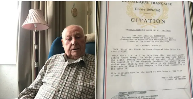 Jack Quinn and his citation from the french government