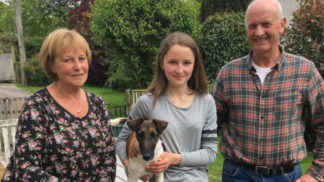 Amelia Courage with her grandparents, Pauline and Peter