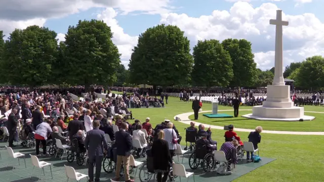 Crowds at the Bayeux war cemetery