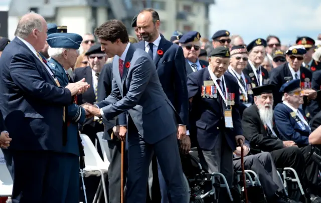 Trudeau with veterans