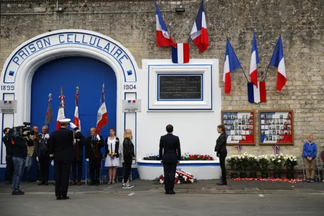 Macron at a D-Day event