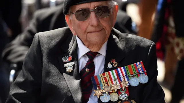 Veteran with medals
