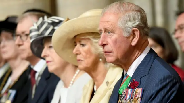 Prince Charles, Camilla Duchess of Cornwall, Theresa May and Philip May