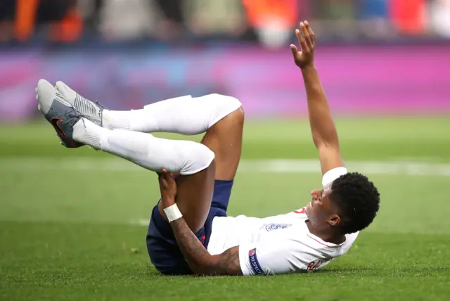 Marcus Rashford is down with an injury