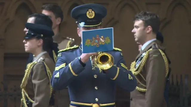 Bugle player begins the Last Post