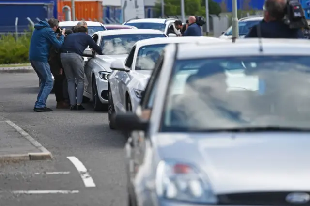Workers leaving Bridgend Ford