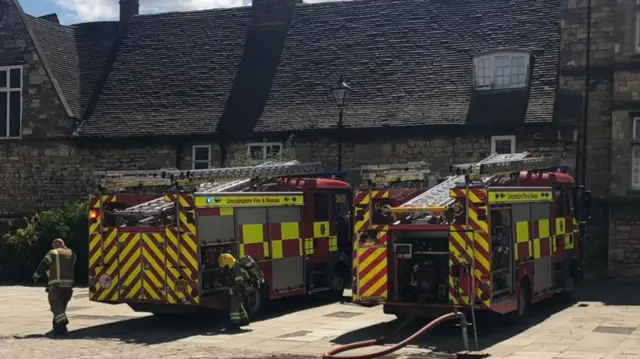 fire engines at cathedral today