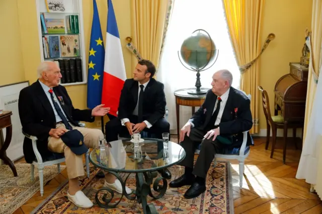 Macron meets D-Day veterans