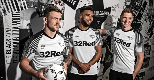 Derby County players in the new kit