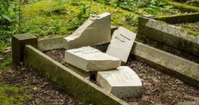 SMASHED GRAVESTONES