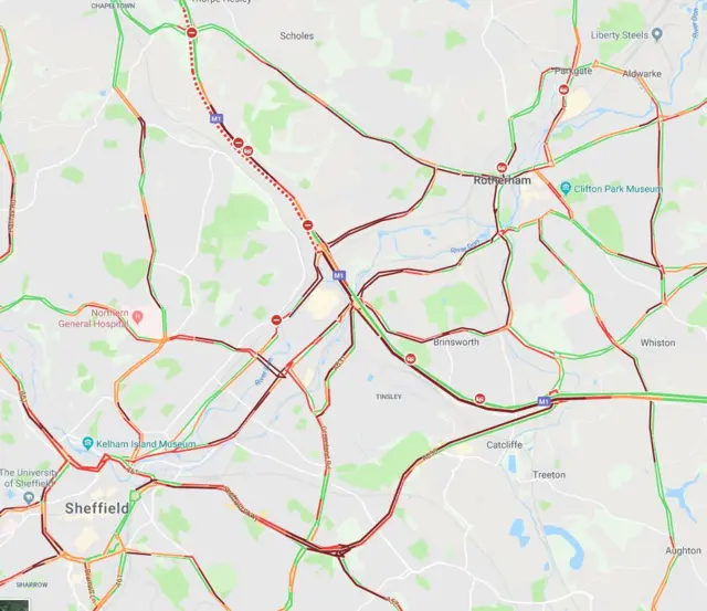 TRAFFIC MAP OF M1