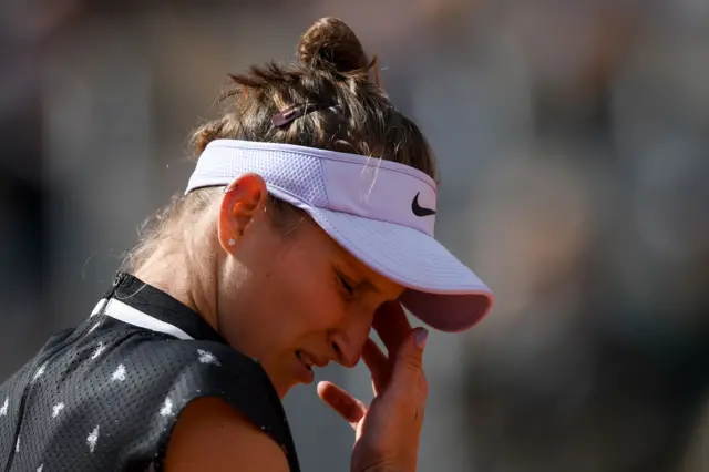 Marketa Vondrousova reacts