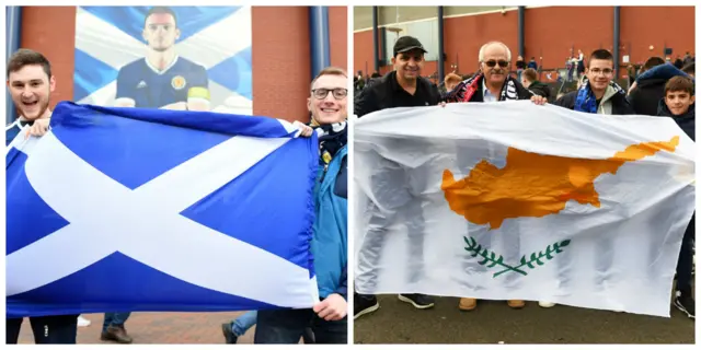 Scotland and Cypriot fans outside Hampden