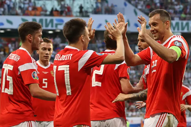 Russia enjoyed a comfortable home win over San Marino