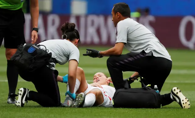 Fran Kirby receives treatment