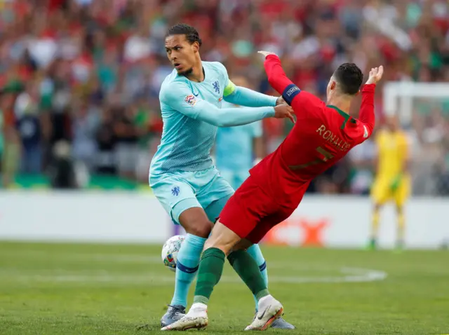 Cristiano Ronaldo and Virgil Van Dijk