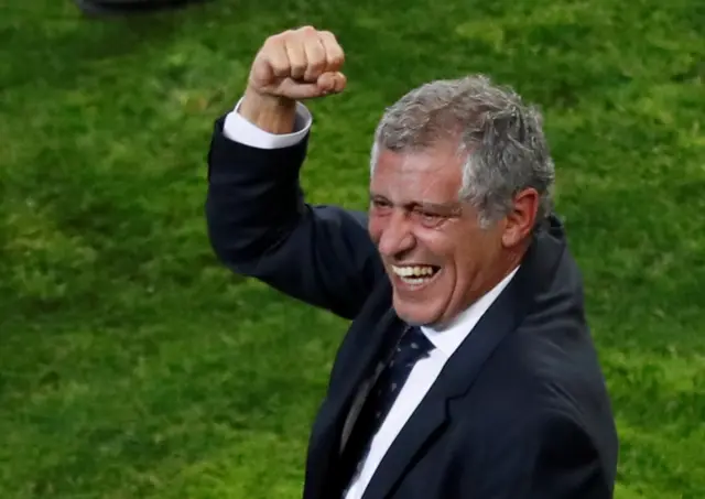 Portugal's manager celebrates