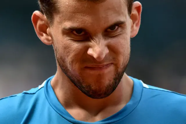 Dominic Thiem frowns