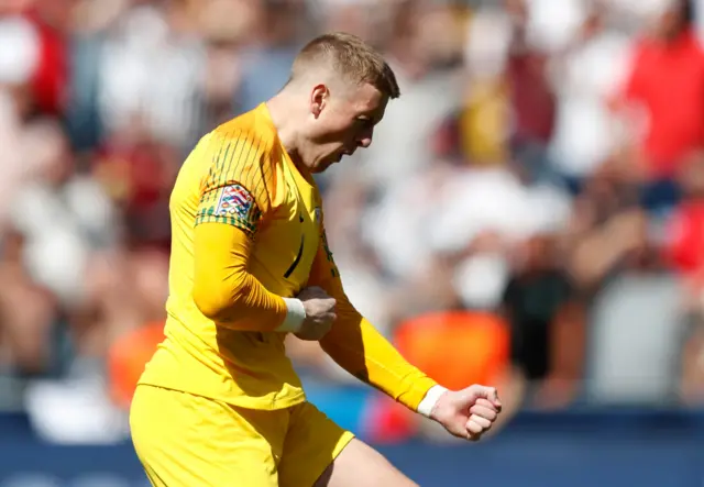 Jordan Pickford celebrates